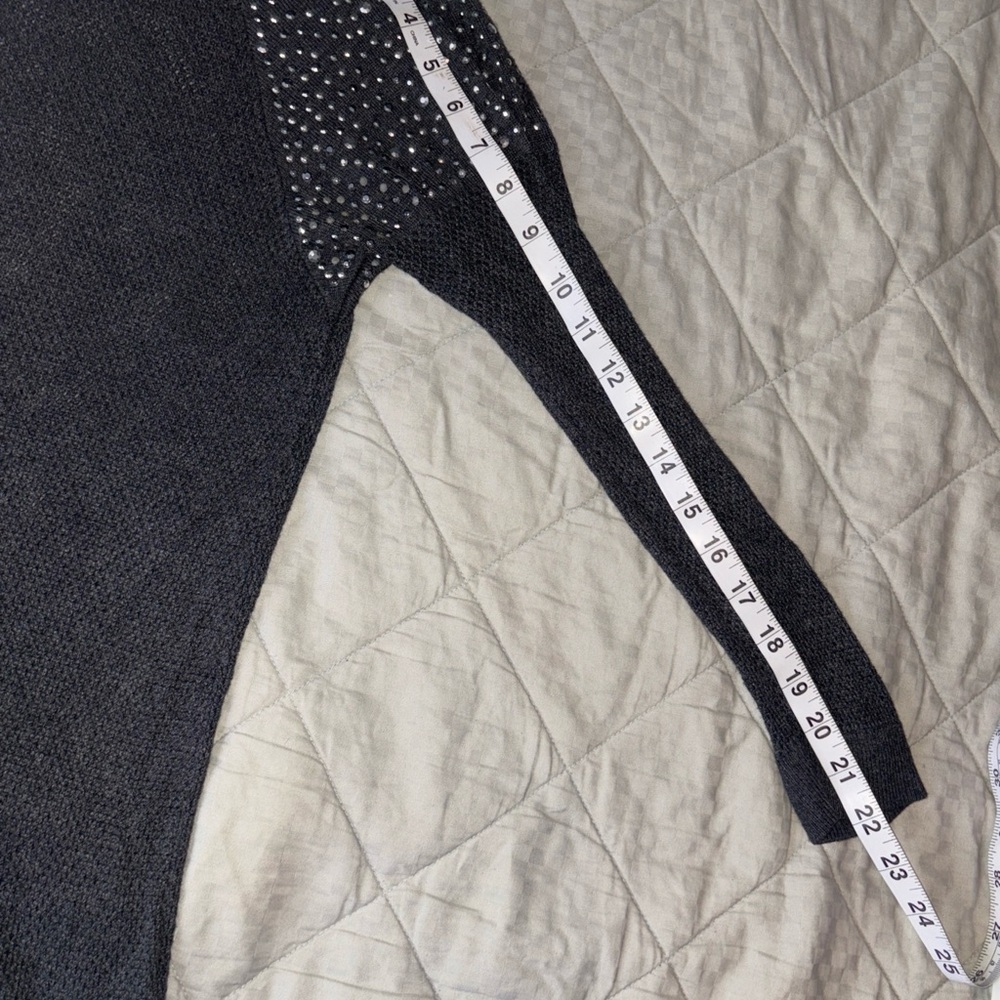 Express sheer mesh thermal top, Charcoal with rhinestones, size Small/Petite - Picture 8 of 9